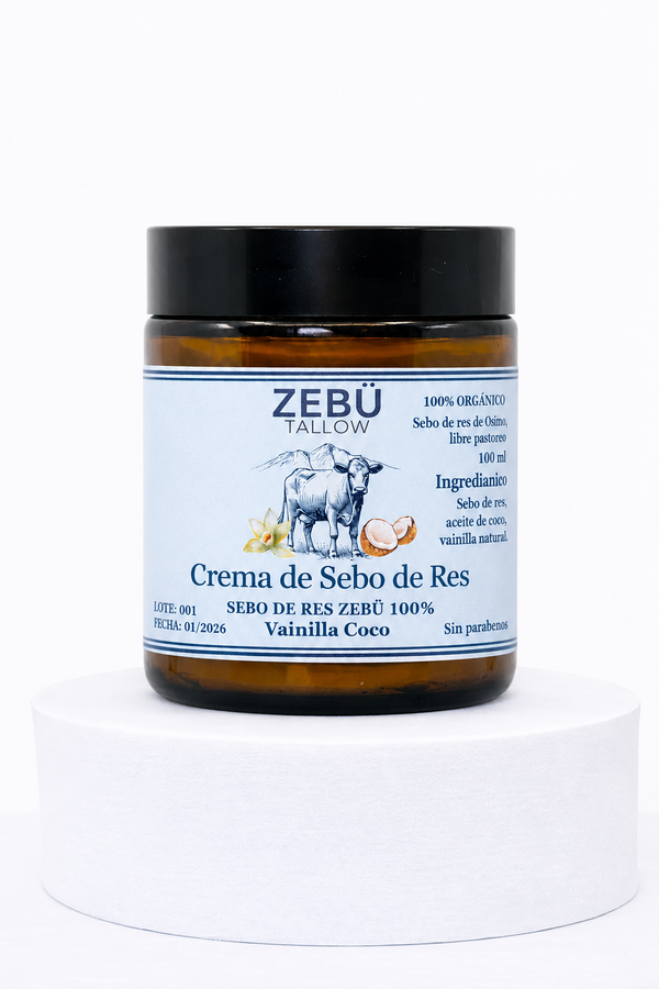 Crema de Sebo de Res + Vainilla y Coco