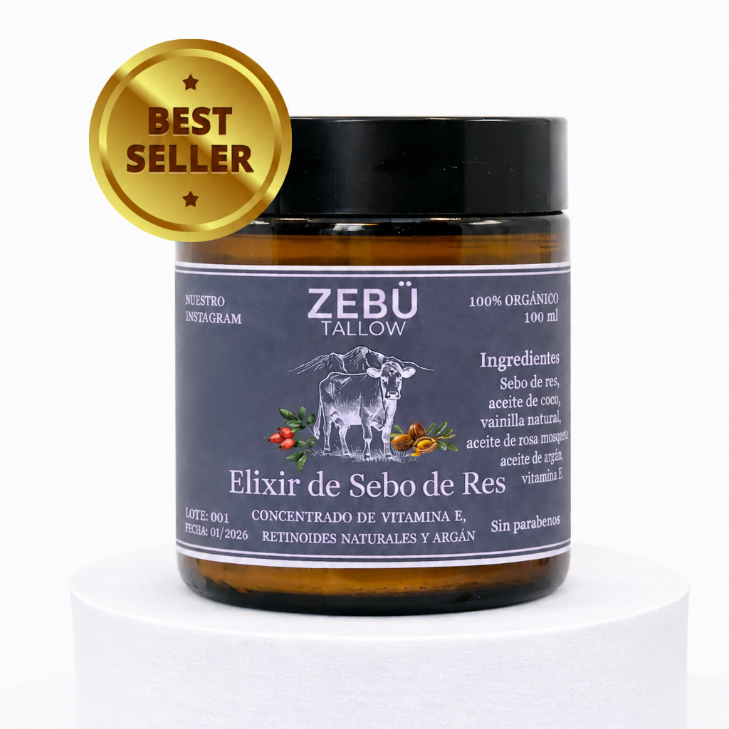 Elixir de Sebo de Res + Vitamina E, Rosa Mosqueta y Escencia de Argan
